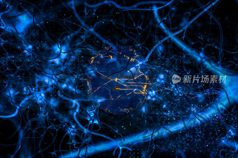 神经细胞3D BCI想法生物医学插图